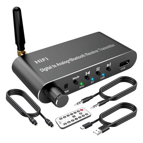 Transmisor receptor Bluetooth 5.1 convertidor audio digital analógico coaxial para TV y juegos