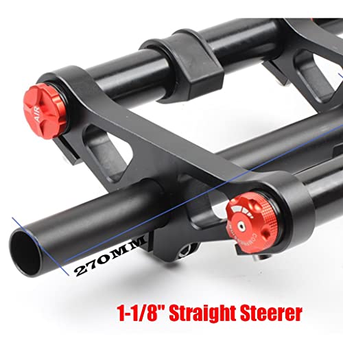 Lhhl Bike Suspension Forks 26 Inch 4.0 Fat Tire Fork Straight Downhill Mountain Bike Fork 1-1/8 Disc Brake Air Fork 170Mm Travel E-Bike Front Fork Snow Beach Mtb Bicycle 2850G (Color : 26'' Black) #TOP6