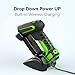 Alacrity Upgraded 2D Industrial Barcode Scanner with Wireless Charging Stand, 1968 Feet Transmission Distance 433Mhz Wireless & Bluetooth 2in1 Barcode Reader, Shock Dust Proof Hands Free, Green
