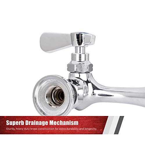 Kitchen Sink Faucet Wall Mount - Durasteel 8" Center Commercial Kitchen Sink Faucet With 8" Swivel Spout - Dual Lever Handles - Brass Constructed & Chrome Polished #TOP4