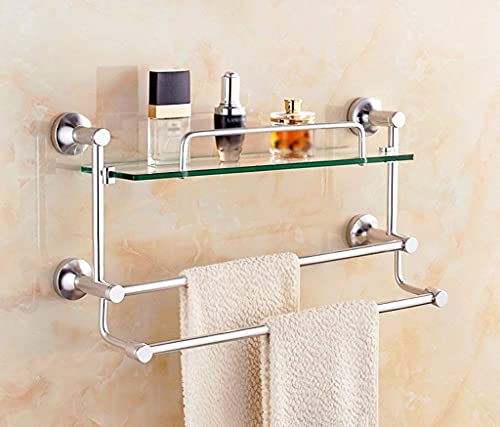 Étagère en verre trempé pour organiser vos cosmétiques au-dessus du lavabo de salle de bain