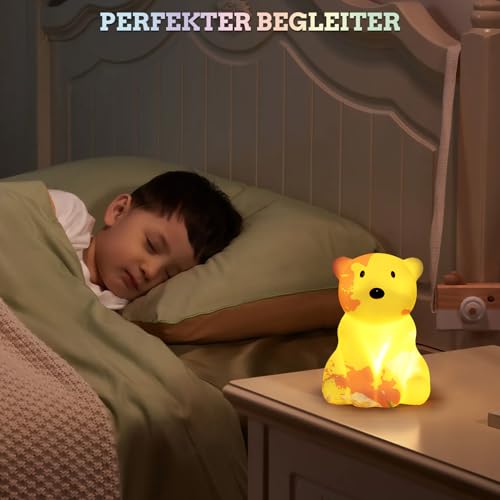 DIY Bemalen Nachtlicht Kinder, 3D Nachttischlampe 2er Set für Kinderzimmer Deko, Malen Bär und Hirsch zum als Nachtlicht Ideen für Adventskalender Füllung Kinder, Geschenke Bastelset für Kinder