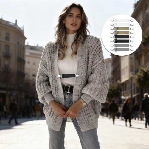 6 Stück Pullovern Cardigan Clip Set, Elastischen Verschlüssen Clips für Kleidung, Flexiblen Verschlüssen Waist Clip Zum Verengen Von Kleidungsausschnitten, Strickjacken, Pullovern, Kleidern, Jacken