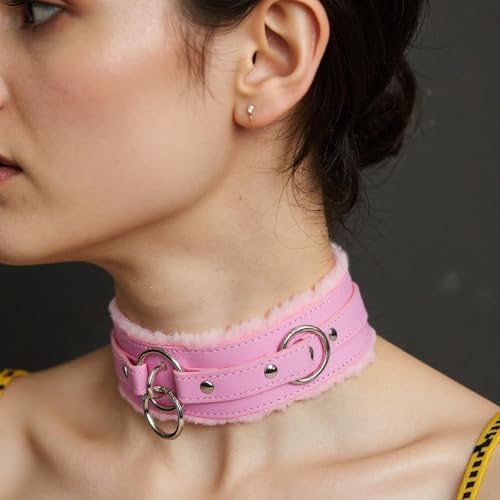 Choker Collar for Women, Gothic Punk Neckace Fashion Jewerly Adjustable Leather Collar with Alloy Buckle2