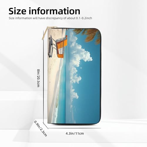 Minimalist Orange Cart Print Wallet Women, Leather Bifold Multi Card Wallet, Long Purse Women's Wallets2