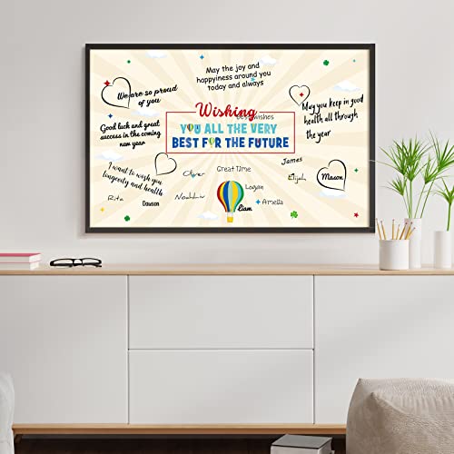 Tiamon Large Greeting Card 25 X 16 Inch Giant Guest Book Jumbo Birthday Card Big Happy Birthday Card Oversize Plastic Custom Card For Women Men Party Decorations (Good Luck) #TOP6