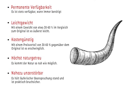 Afrikanischer Wasserbüffel 43cm - naturgetreue Kunsthörner von Motes Masken, handgefertigt, robust & leicht – Ideal für Krampus, Perchten, Partys & Themenveranstaltungen und Deko (afrik.WB1)