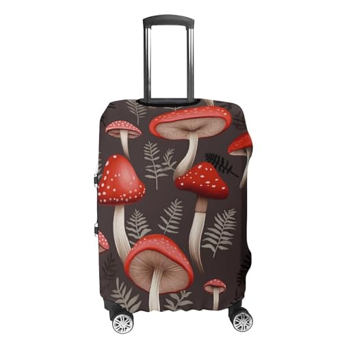 Red Mushrooms Luggage Covers Tsa Approved Suitcase Cover Elastic Washable Luggage Sleeve Carry on Cover Protector Anti-Scratch Suitcase Protector Fits 19-30 Inch Case(XL)4