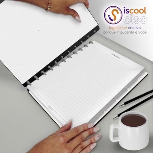 Capa e Contracapa Iscool Disc Para Caderno G Spot Glitter Preto