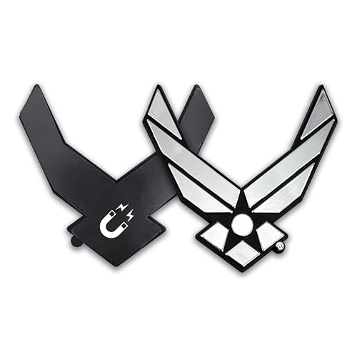 Imán decorativo grande Ala US Air Force cromo 2.75x3 pulg