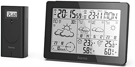 Hama Meteotime 186369 Stacja Pogodowa, Czarny, 3 x 15.3 x 10.5 cm; 510 g