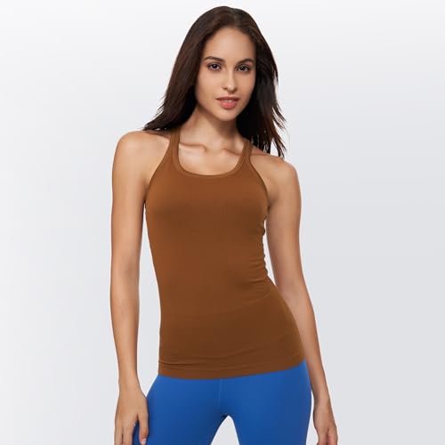 Image of sphinx cat Yoga Racerback Tank Top for Women with Built in Bra,Women's Padded Sports Bra Fitness Workout Running Shirts