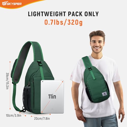 Image of SKYSPER Sling Bag RFID Cross Body Bag Recycled Crossbody Backpack Travel Daypack