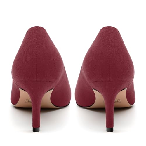 Women's Pumps, Pointed Toe Mid Stiletto Heels, Slip On Fashion Solid Dress Wedding Working Shoes for Women 2.5 inch4