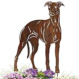 Terma Stahldesign Edelrost Gartenstecker Hund Windhund Galgo Metall Figur Handmade Germany wetterfest Gartendeko Rostdeko Tierfigur Rostfigur Geschenk