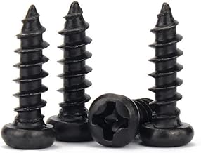 50/100/ 200/500 uds M1 M1.2 M1.4 M1.7 M2 M2.6 M3 M3.5 tornillo autorroscante de cabeza plana redonda pequeña de acero negro (Color : 10mm, Size : M2x100pcs)