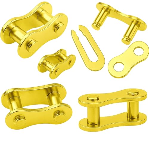 Chaîne de vélo à une vitesse | Maillon Master Link pour chaîne de vélo | Maillon rapide | Connecteur de chaîne | MTB Master Link 1/2 x 1/8 Convient à tous les vélos à vitesse unique Doré 5 unités