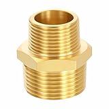 CoCud 2 Pack Brass Pipe Fittings, 1" NPT Male to 3/4" NPT Male Reducer
