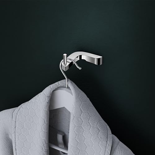 Image of Plantex Smero Pure Brass Robe Hook /Door Hanger-Hook /Cloth-Towel Hanger /Bathroom Accessories - Aqua(Chrome)