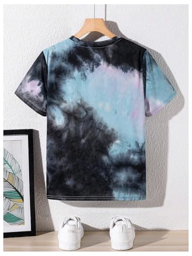 Boy's Tie Dye Shirts Tropical Graphic Tees Short Sleeve Crewneck Tee Tops Casual T Shirt2