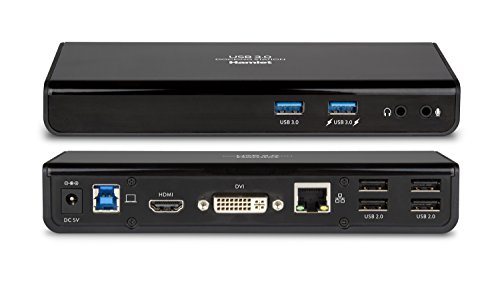 Dock USB 3.0 HDMI DVI con Hub y LAN Hamlet estación de conexión
