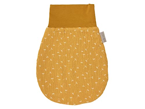 KraftKids Trappelzak mousseline geel paardenbloemen voor de lente / zomer van mousseline katoen verkrijgbaar in twee maten