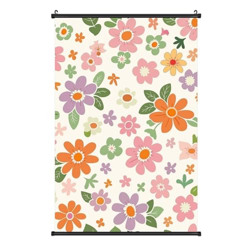 Impression sur toile fleurs pastel RTBKLYQ art mural premium