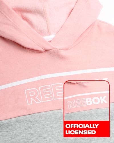 Reebok Conjunto de moletom para meninas - 2 peças de moletom de lã com capuz e calça jogger (tamanho