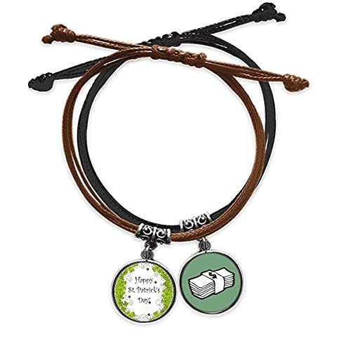 Pulsera de amuleto con trébol de cuatro hojas para atraer la buena suerte