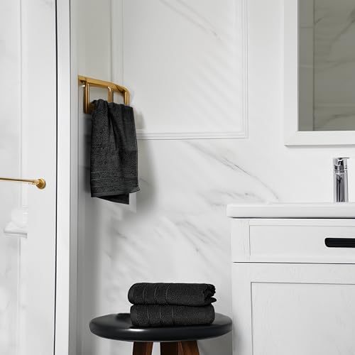 Tens Towels Pack of 6 Hand Towels, 100% Cotton, Lighter Weight, Quick to Dry, 16 x 28 Inches, Super Soft & Absorbent, Perfect for Bathroom & Kitchen, Black by Tens Towels - Image 4