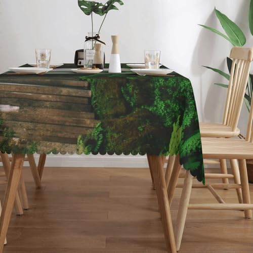 Nappe imperméable anti-huile et lavable en machine imprimé cascade 137x183