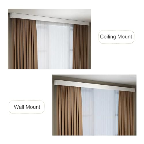 Cantonnière double rail alu 4.3m coffre occultant plafond mur