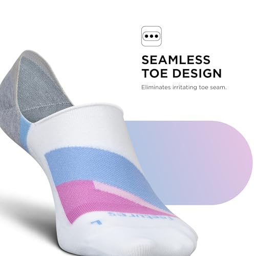 Image of Feetures Everyday Light Cushion Invisible Sock for Men - Anti-Slip Sock Liner with Targeted Compression - (1 Pair)