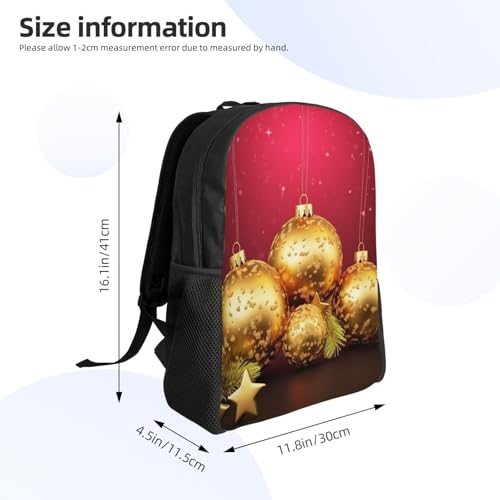 Mochila para mujer y hombre Gold Navidad impermeable miniatura 4