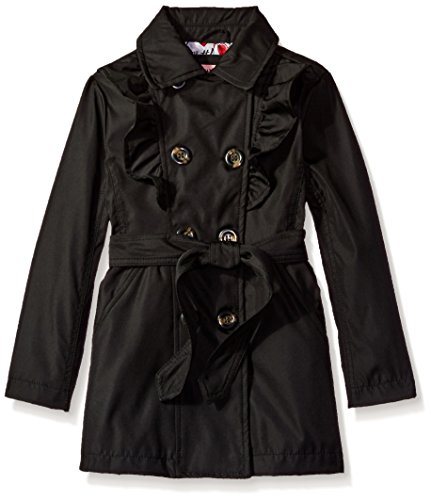 Urban Republic Girls' Little Fave Trench Coat 1, Black, 4