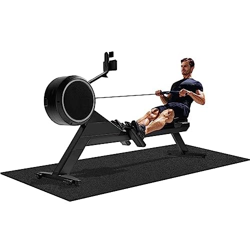 Exercise Equipment Mat 24″x68″/ 30″x60″/ 36″x78″/ 36″x96″ Treadmill Mat Exercise Bike Mat for Stationary Spin Bike Trainer Elliptical Gym Workout Fitness Equipment Rower Mat for Hardwood Floors