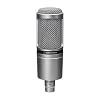 Audio-Technica AT2020 Microphone cardioïde à électret (connexion XLR) pour la voix off, le podcasting, le streaming et l’enregistrement Métallique