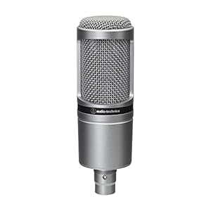 Audio-Technica AT2020 Microphone cardioïde à électret (connexion XLR) pour la voix off, le podcasting, le streaming et l’enregistrement Métallique