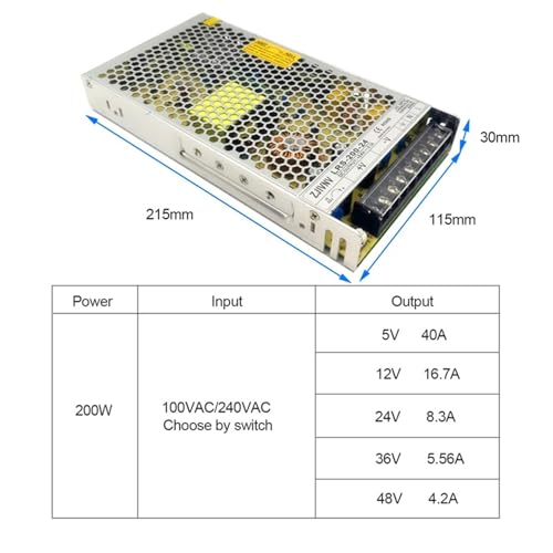 Alimentation à découpage 200W à tension stable pour gravure laser précise