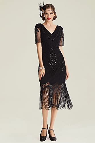 Babeyond 1920S Art Deco Fringed Sequin Dress Roaring 20S Flapper Fancy Dress Gatsby Costume Dress #TOP2