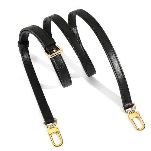 RYYXZXL Vachetta Leather Replacement Adjustable Shoulder Strap for L V Handbag Replacement Bag Strap (width: 0.6in-black)