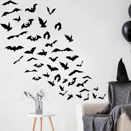 Vinilo decorativo murales murciélagos Halloween para pared miniatura 1