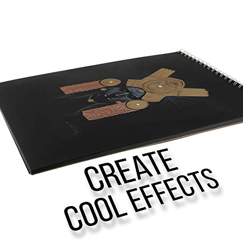 U.s. Art Supply 11" X 14" Premium Black Heavyweight Paper Sketch Pad, Pack Of 2, 30 Sheets Each, 64Lb (140Gsm) - Spiral Bound Artist Drawing Paper - Colored Pencils, Gel Pens, Oil Pastels #TOP3