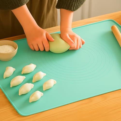 Premium Extra Thick Silicone Baking Mat 24x16 – Food-Grade, BPA-Free, Non-Stick, Heat-Resistant, Non-Slip Pastry & Dough Rolling Mat with Measurements. Ideal Baking Gift