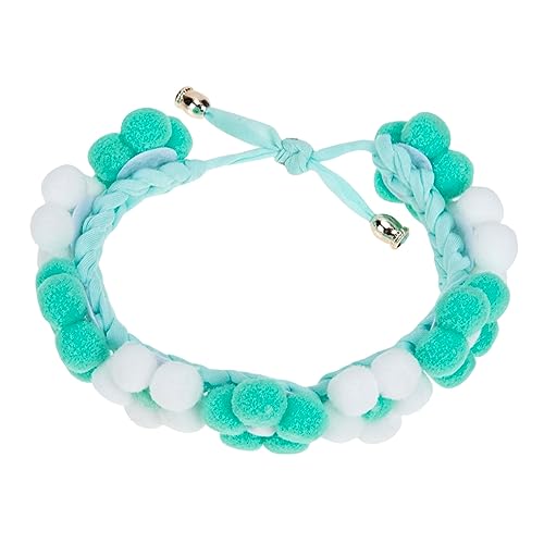 LEDMOMO ペットの首輪 ドッグコーン ぬいぐるみの襟 犬用 子犬の首輪 花柄の犬の首輪 ペット祭りの首輪 手編みの犬の首輪 犬のパーティーの首輪 調整可能な犬の首輪 猫の首輪 糸 Green