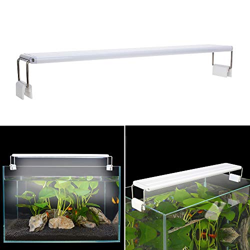 Senzeal Aquarium Fish Tank Light with Extendable Brackets 11W 56 LED Aquarium Hood Lighting Aquarium Plant Clip Lamp 2500LM for 16-19 Inch Fish Tank
