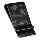 MONOCARBON Carbon-Fiber-Money-Clip-for-Men, Minimalist-Money-Holder for Cash, Strong Elastic Carbon-Fiber-Wallet, Slim and Durable.(Forged Carbon Matte Black)