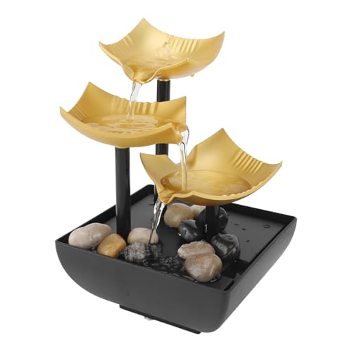 Water Fountains Indoor, 3 Tier Tabletop Water Fountain, Tabletop Waterfall Meditation Fountain, Indoor Tabletop Tiered Water Fountain with Irregular Stones and Decorative LED Light Brand: Bewinner