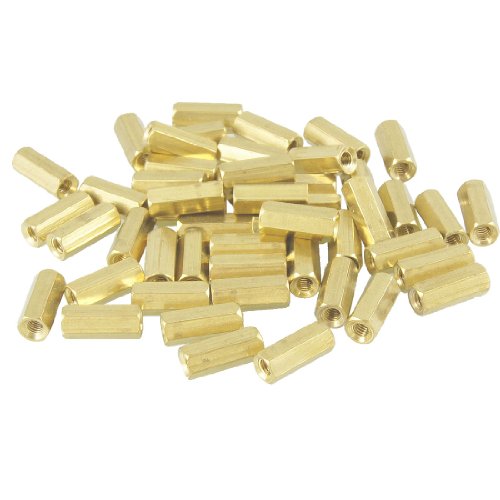 Aexit 50 Pcs Tube Fittings Hexagonal 11mm Length M3 Female Thread PCB Microbore Tubing Connectors Standoff Spacers