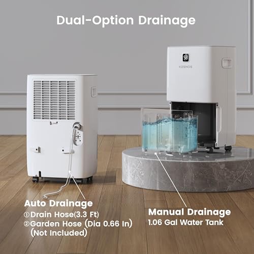 Image of 120 Pint Energy Star Dehumidifier for Basement with Drain Hose, 6500 Sq. Ft